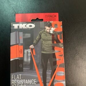 TKO Flat Resistance Bands — Orange, Gray, Black 3-Pack